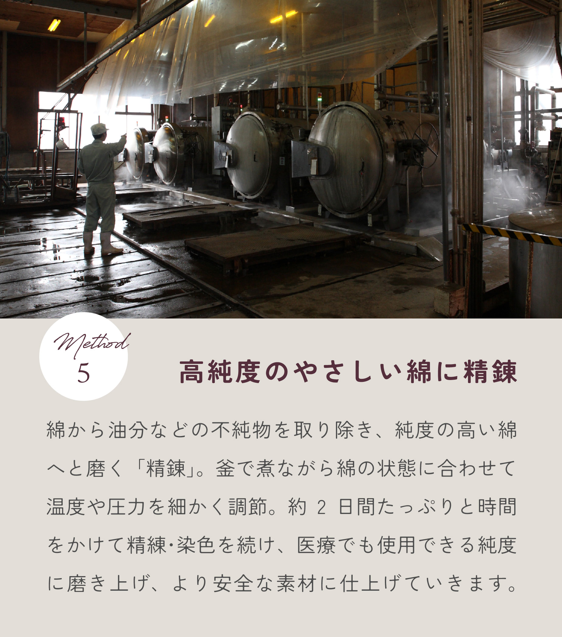 高純度の優しいわたに精錬