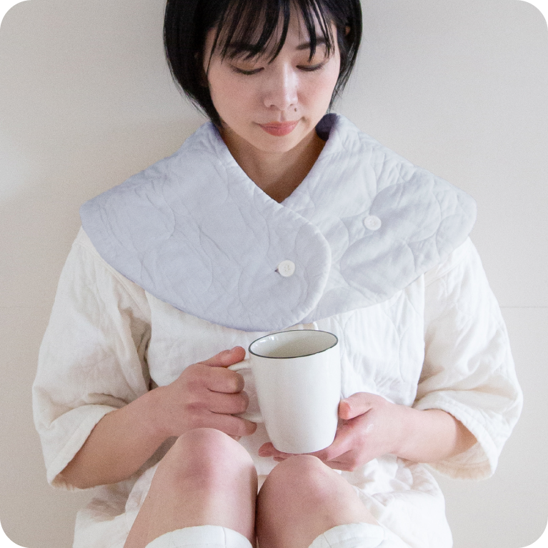 パシーマ®の生地を使ったおやすみマフラー