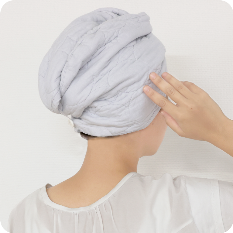 パシーマ®の生地を使ったヘアドライタオル